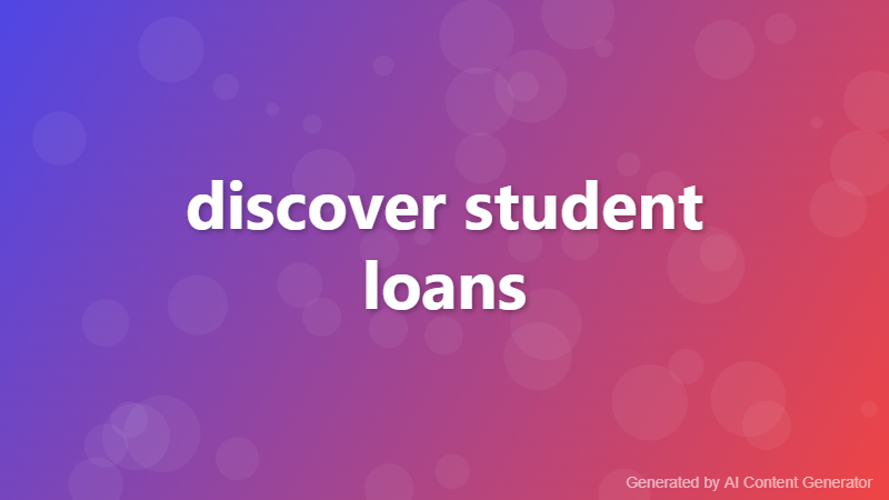discover student loans
